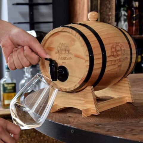 Wooden Barrel Dispenser