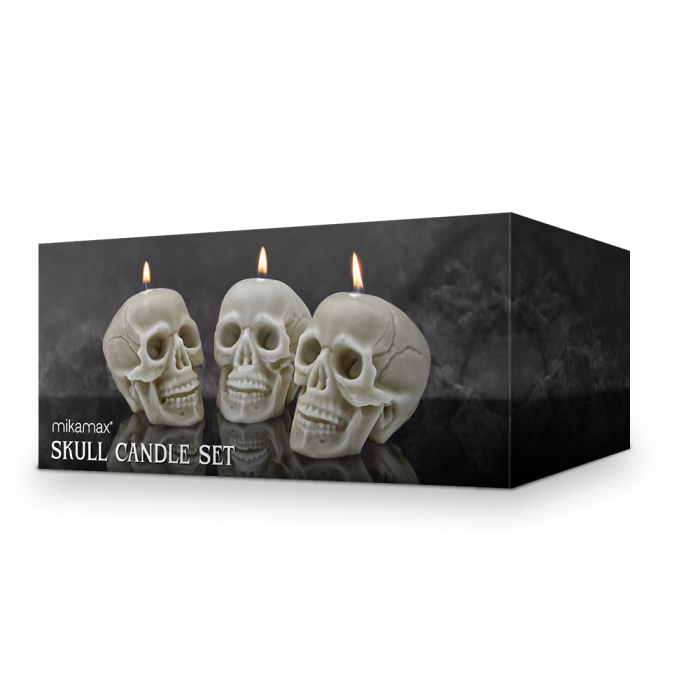Skull Candle Set - 3 stk